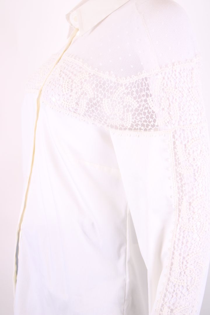 Red Valentino Lace top half Shirt White 44