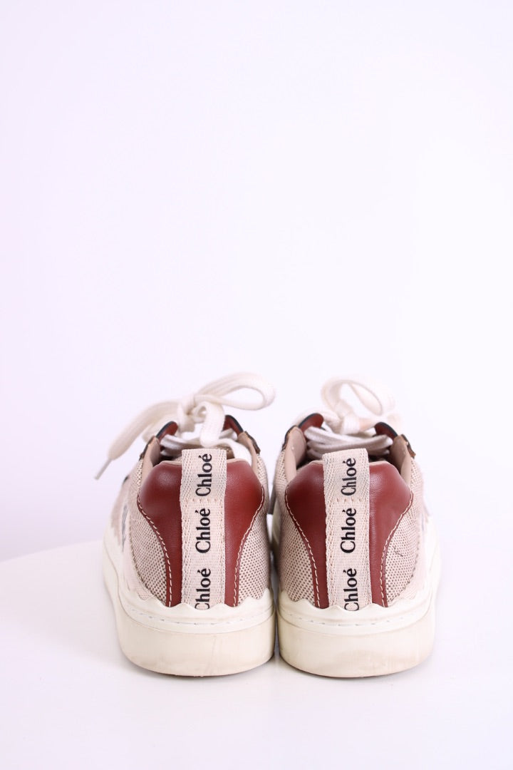 Chloe Lauren Canvas Trainers Beige/ Brown 39