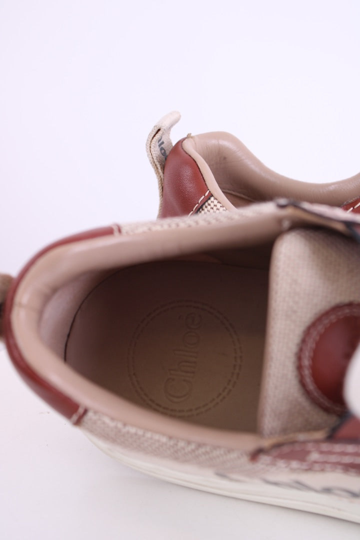 Chloe Lauren Canvas Trainers Beige/ Brown 39