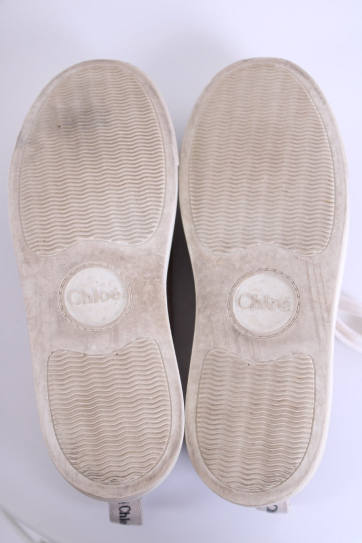 Chloe Lauren Canvas Trainers Beige/ Brown 39