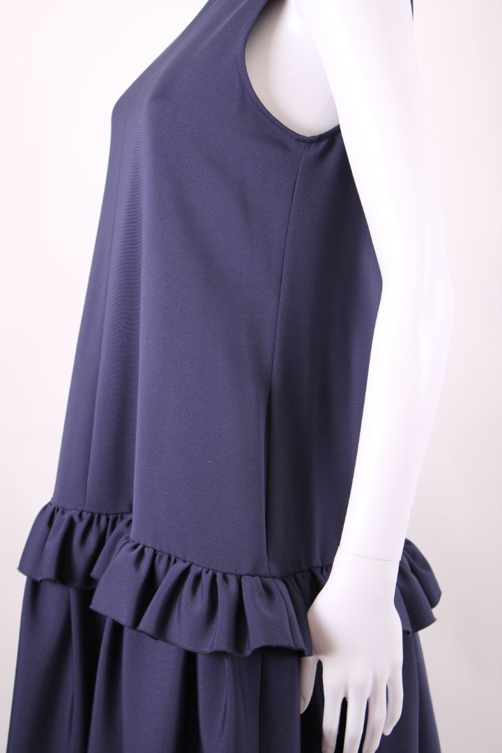 VVB Victoria Beckham S/S Ruffle Dress Navy 8