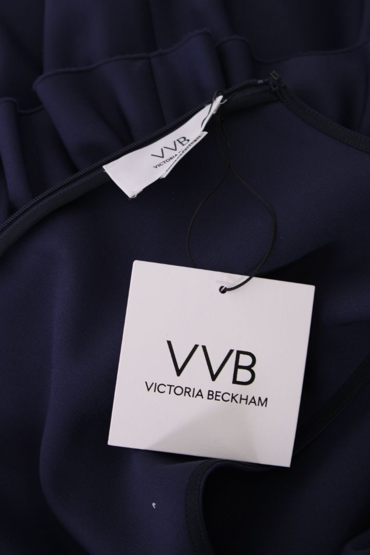 VVB Victoria Beckham S/S Ruffle Dress Navy 8