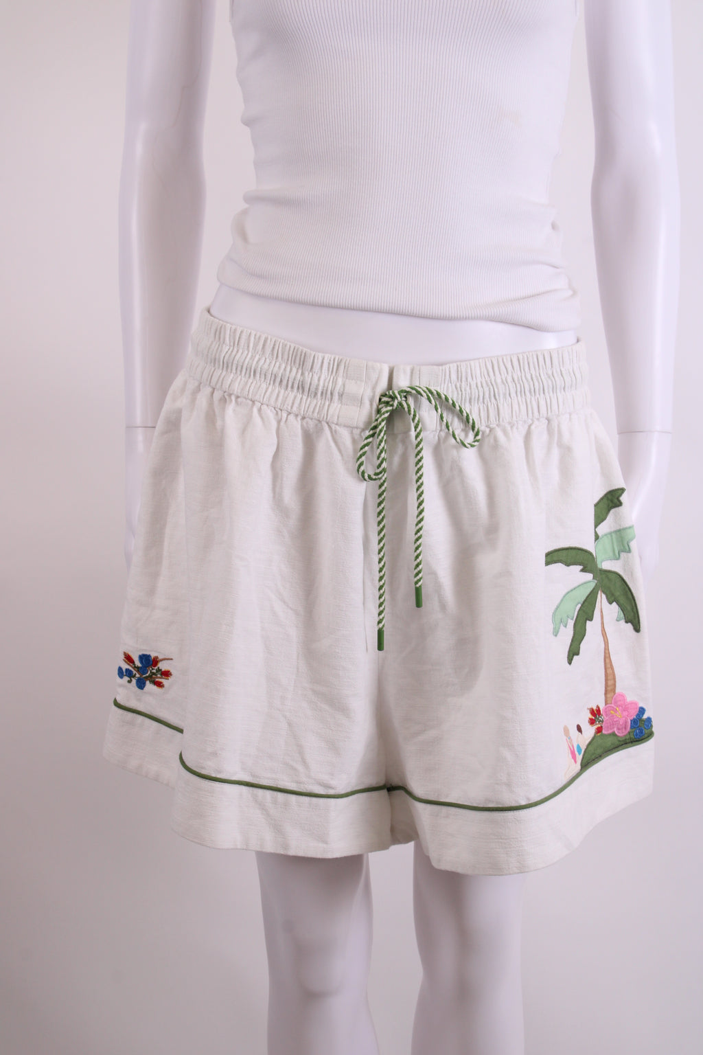 Zimmermann Palm Tree Shorts White 16