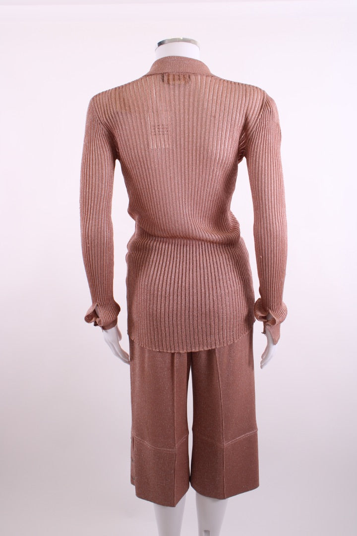Fendi Lurex Top/Tie/Shorts Co-ord Dusty Pink 8