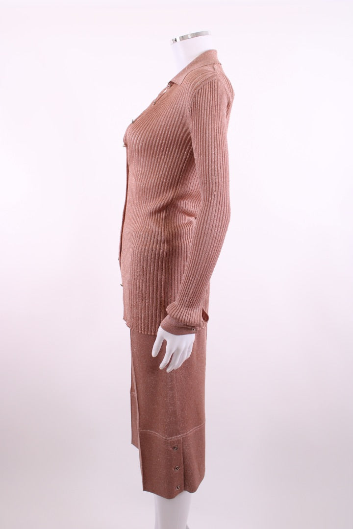 Fendi Lurex Top/Tie/Shorts Co-ord Dusty Pink 8