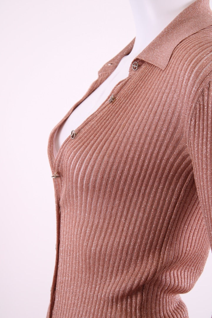 Fendi Lurex Top/Tie/Shorts Co-ord Dusty Pink 8