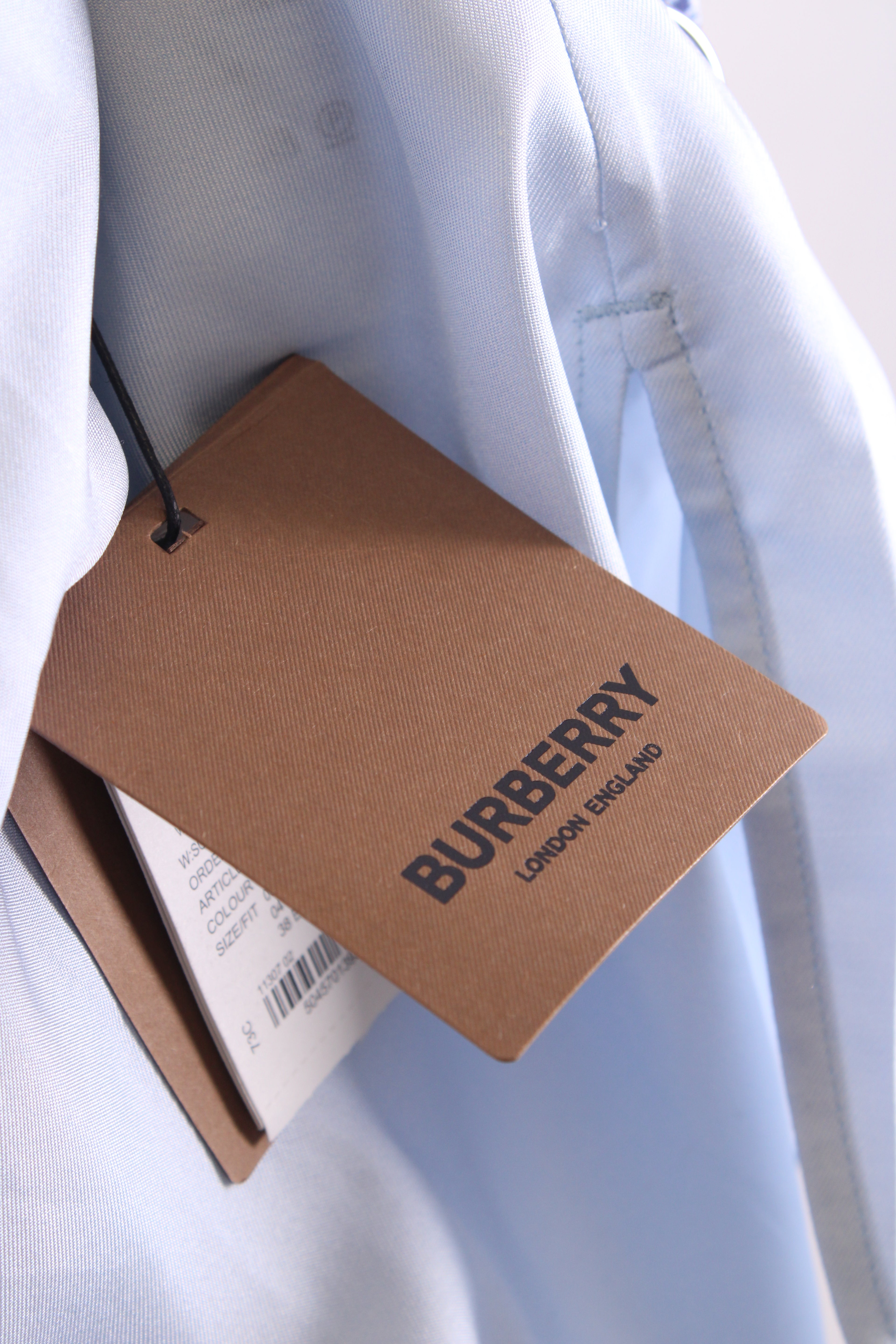 Burberry Monument Printed Satin Shirt Dress Blue 8
