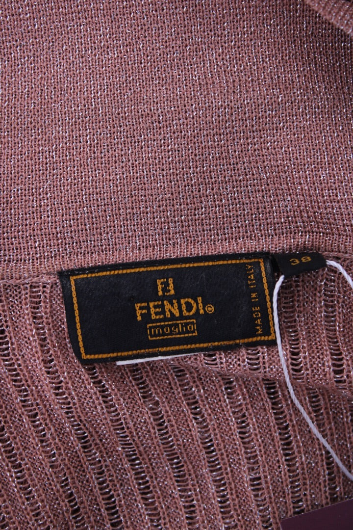 Fendi Lurex Top/Tie/Shorts Co-ord Dusty Pink 8