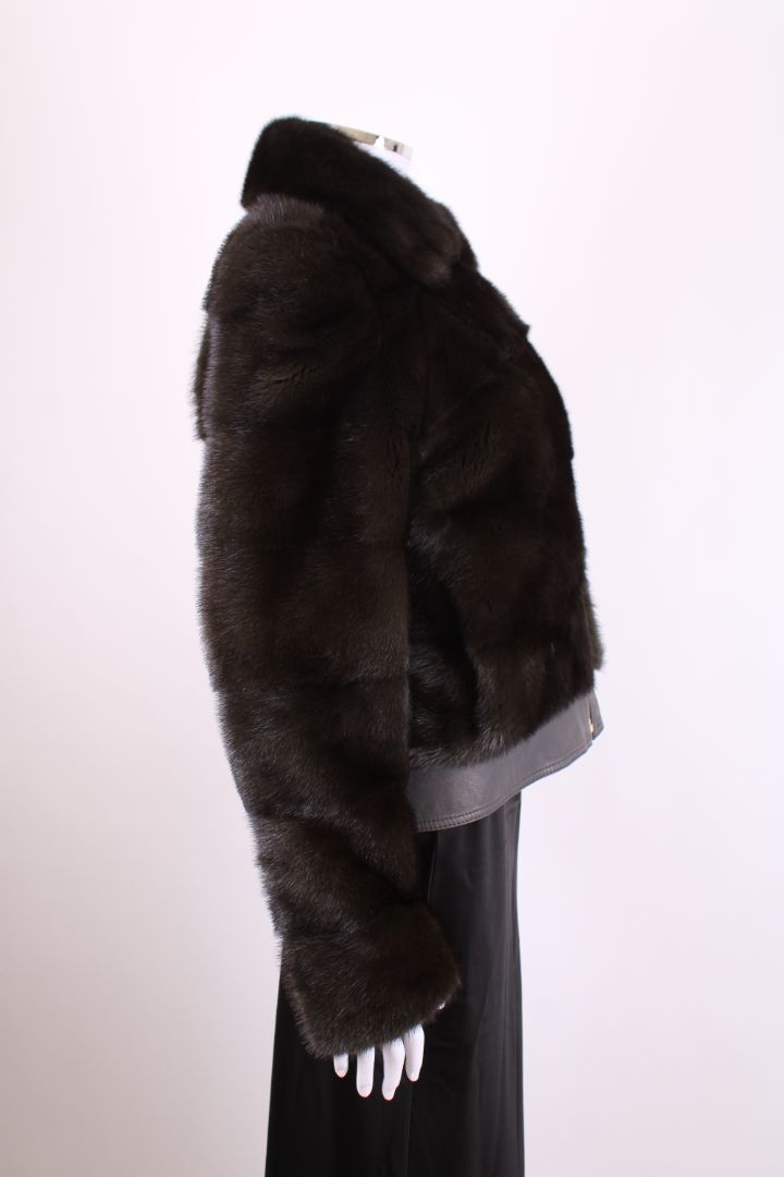 Yves Salomon Mink Bomber Green M