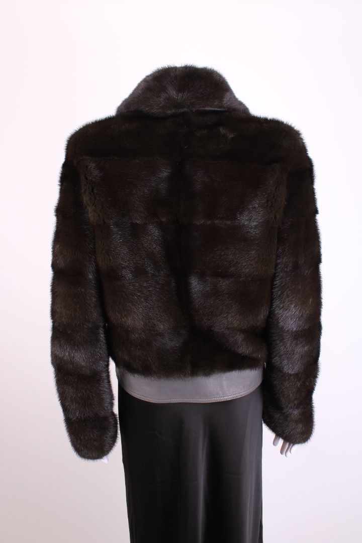 Yves Salomon Mink Bomber Green M