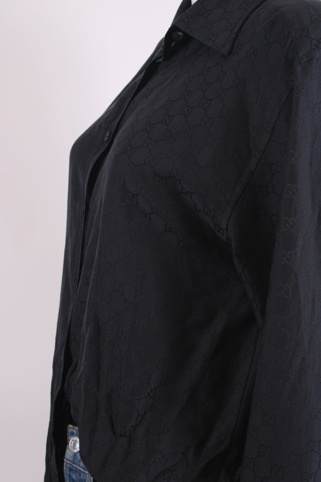 Gucci S/S 1998 Gucci by Tom Ford GG Monogram Shirt Black IT46