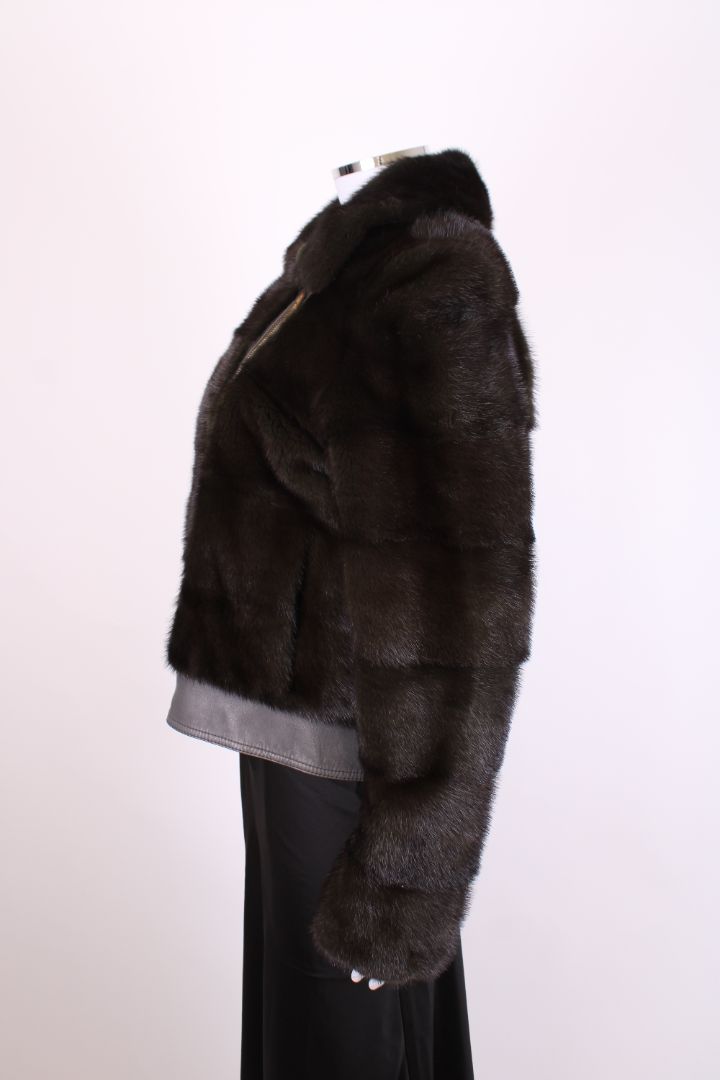 Yves Salomon Mink Bomber Green M