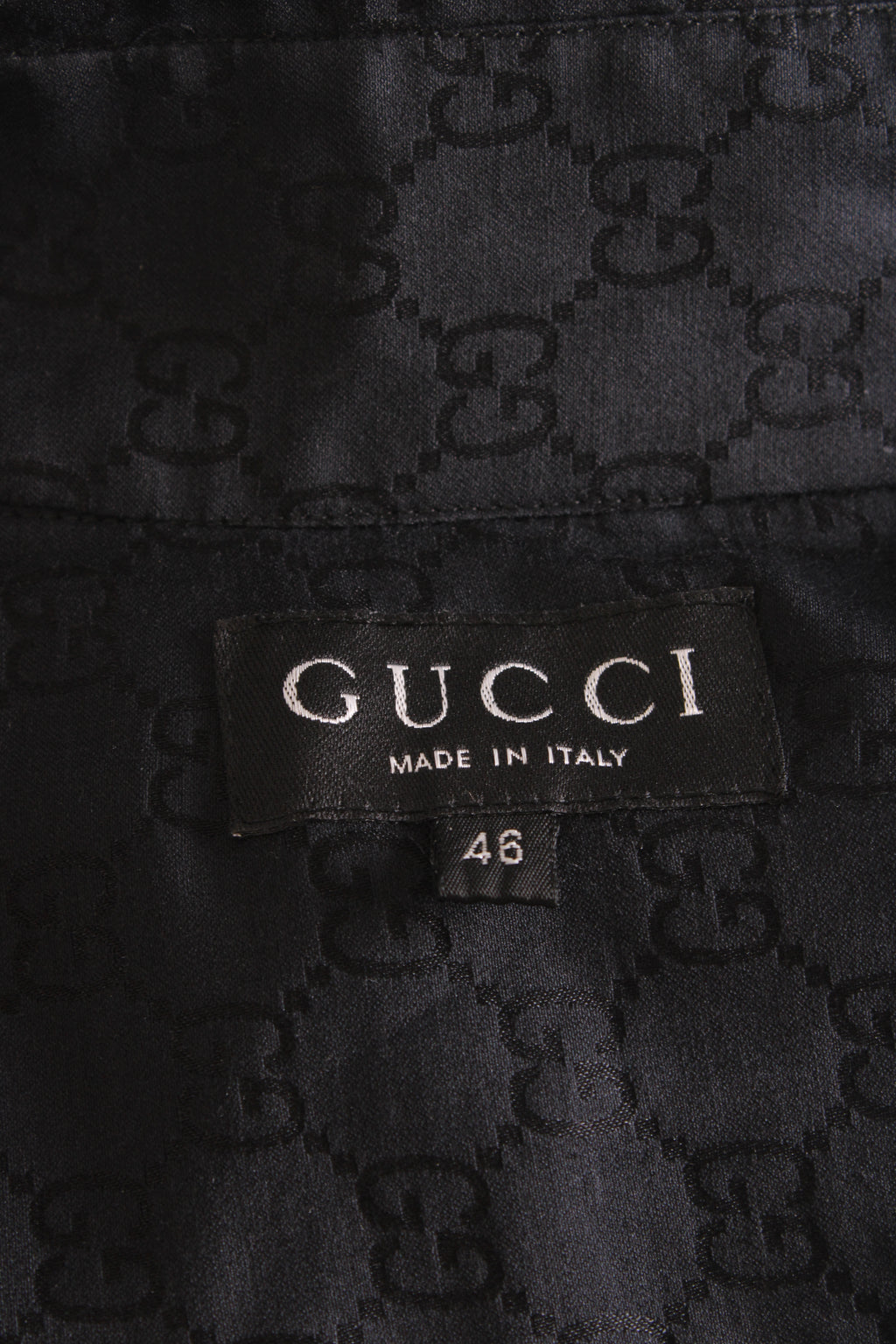 Gucci S/S 1998 Gucci by Tom Ford GG Monogram Shirt Black IT46