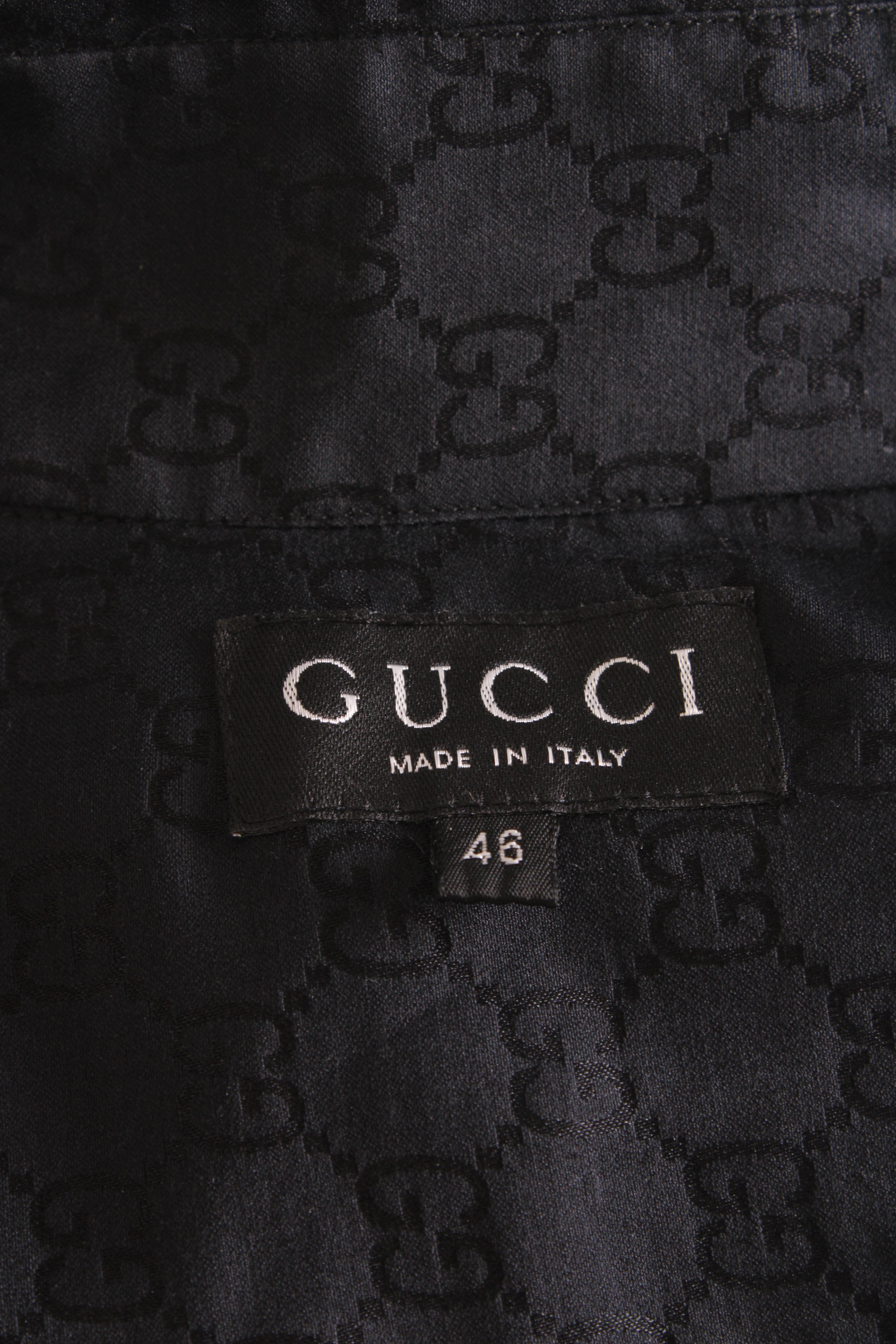 Gucci S/S 1998 Gucci by Tom Ford GG Monogram Shirt Black IT46