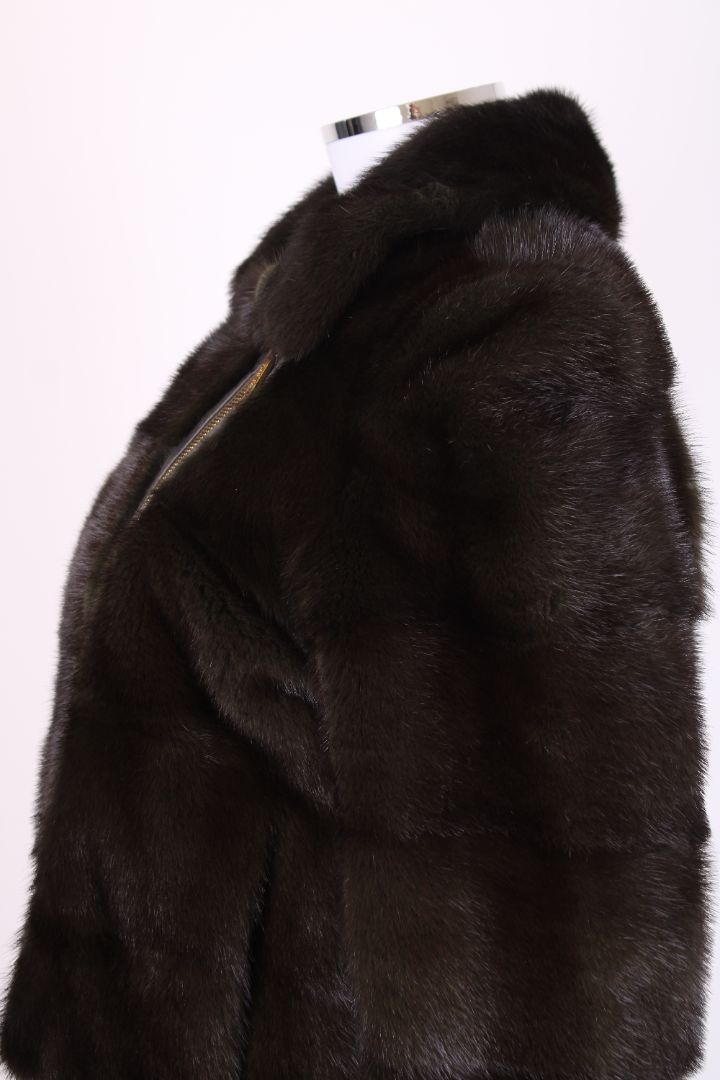 Yves Salomon Mink Bomber Green M