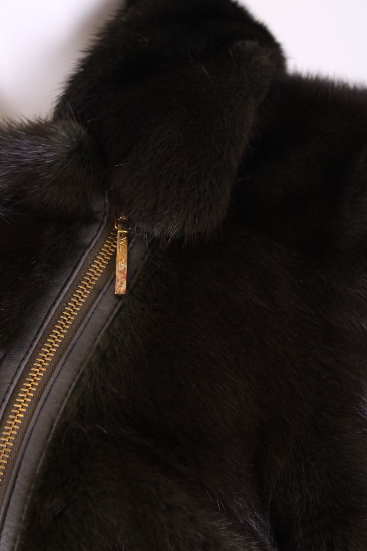 Yves Salomon Mink Bomber Green M