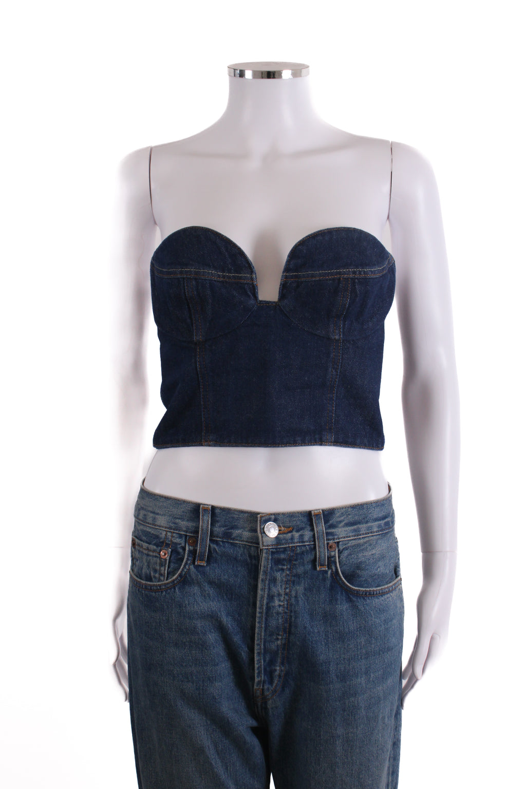 Magda Butrym Crop Bustier Top Denim 12