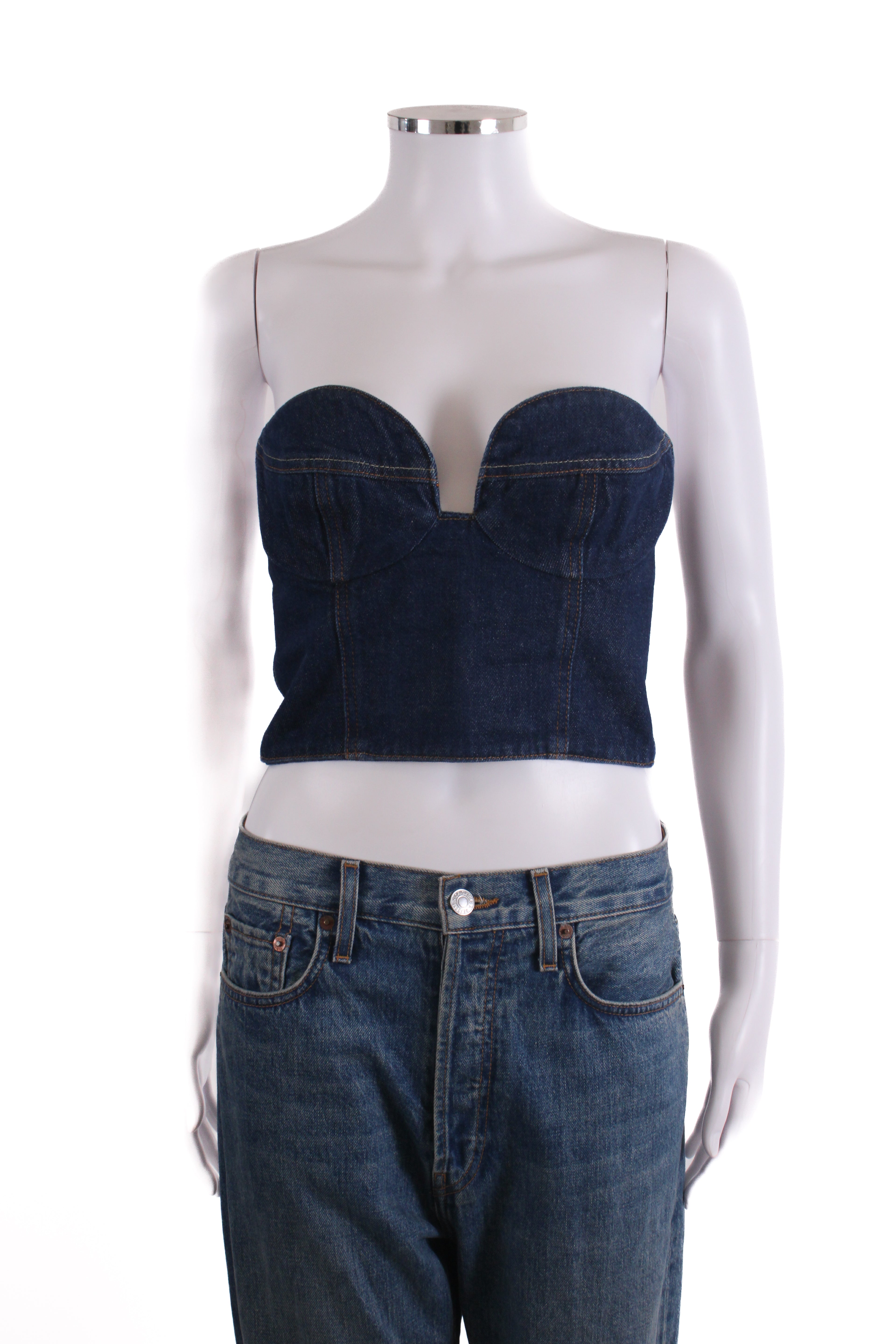 Magda Butrym Crop Bustier Top Denim 12