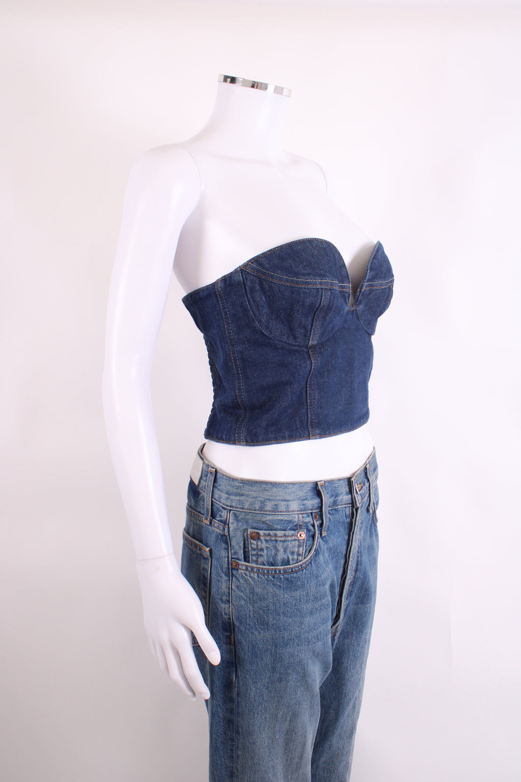 Magda Butrym Crop Bustier Top Denim 12