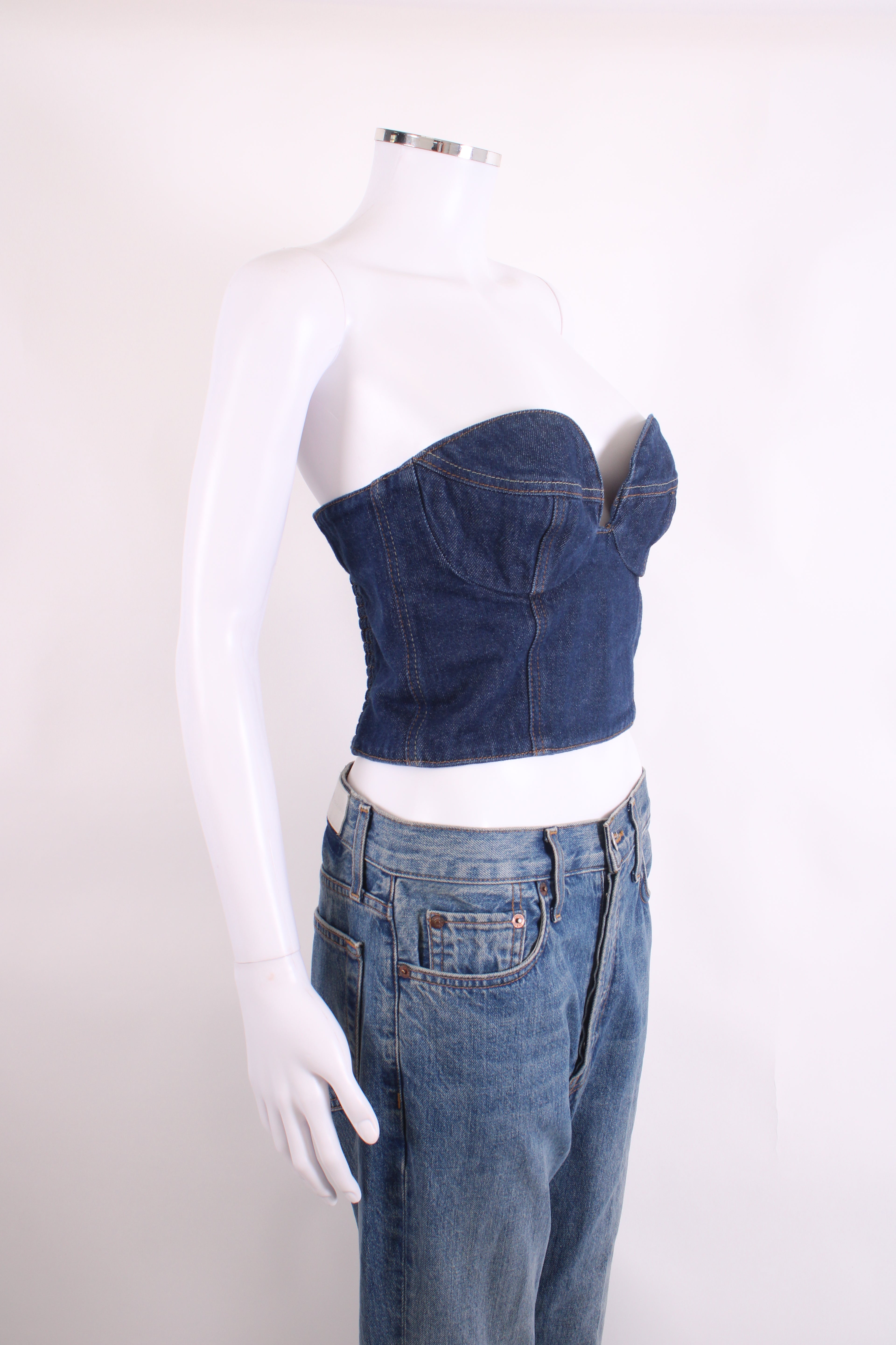 Magda Butrym Crop Bustier Top Denim 12