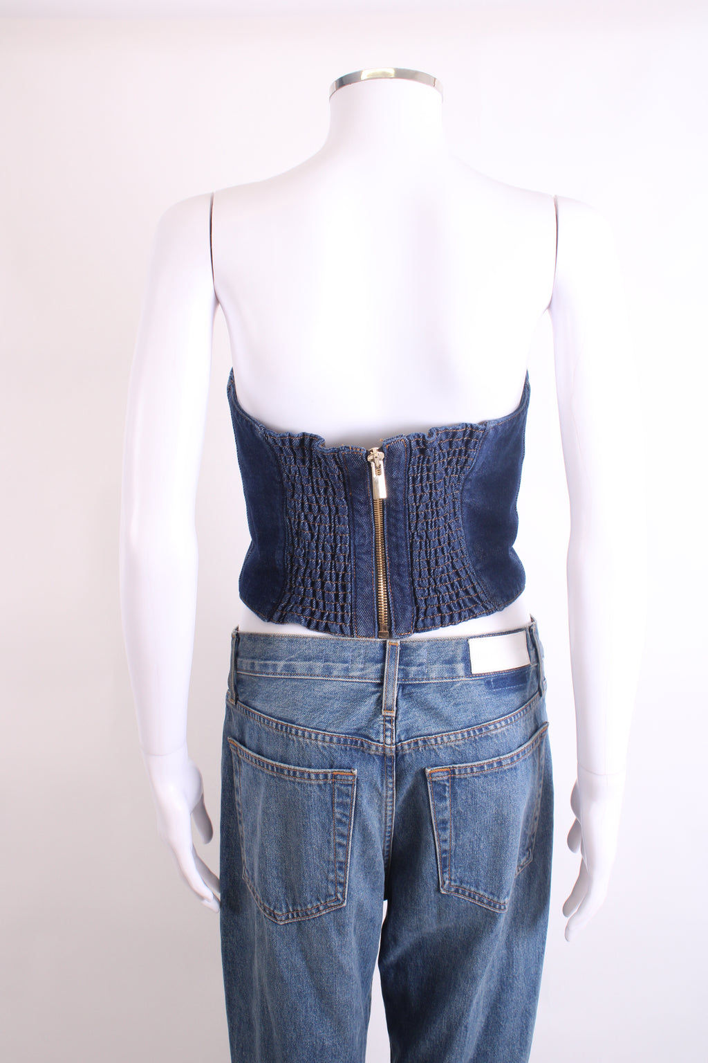 Magda Butrym Crop Bustier Top Denim 12
