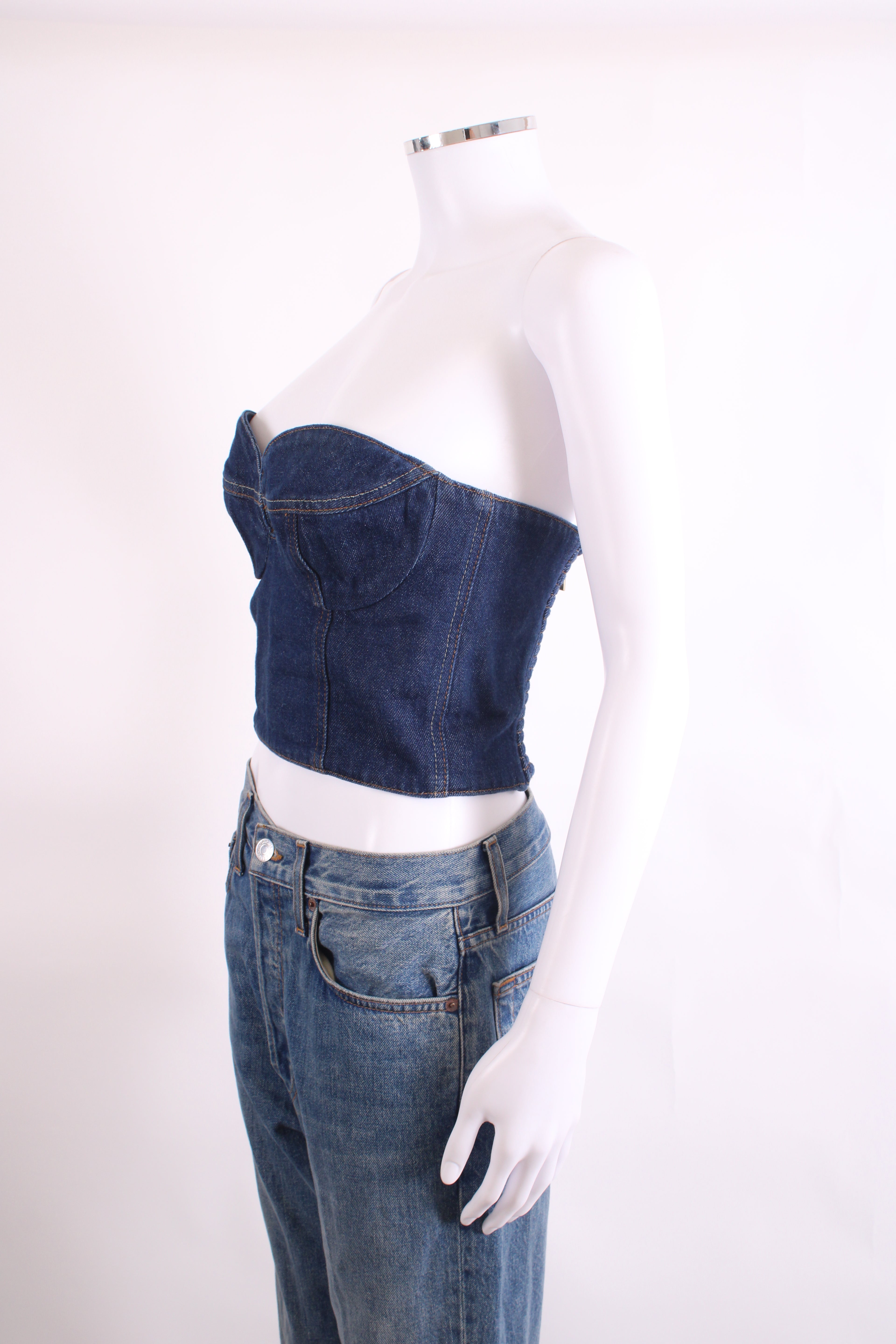 Magda Butrym Crop Bustier Top Denim 12