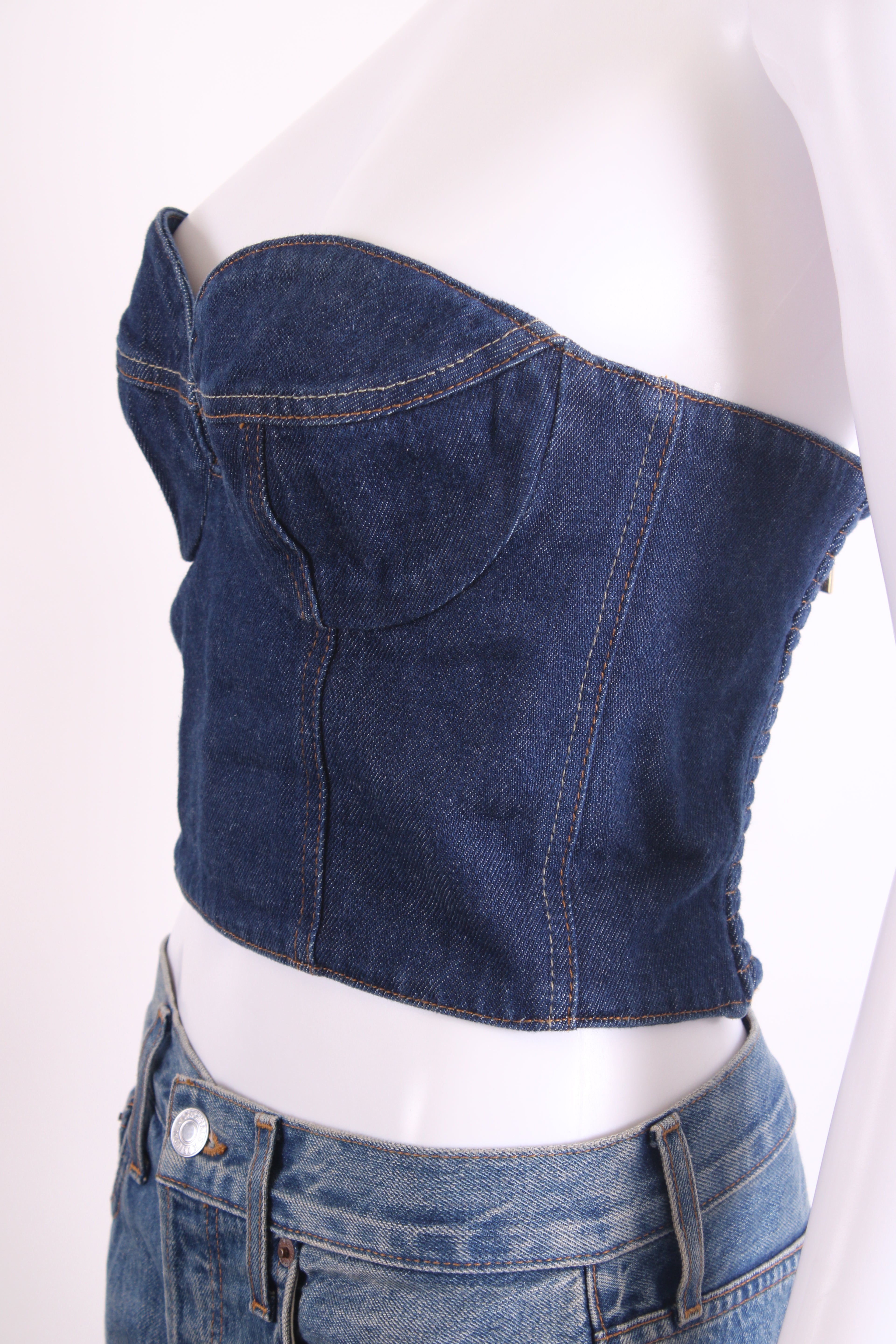Magda Butrym Crop Bustier Top Denim 12