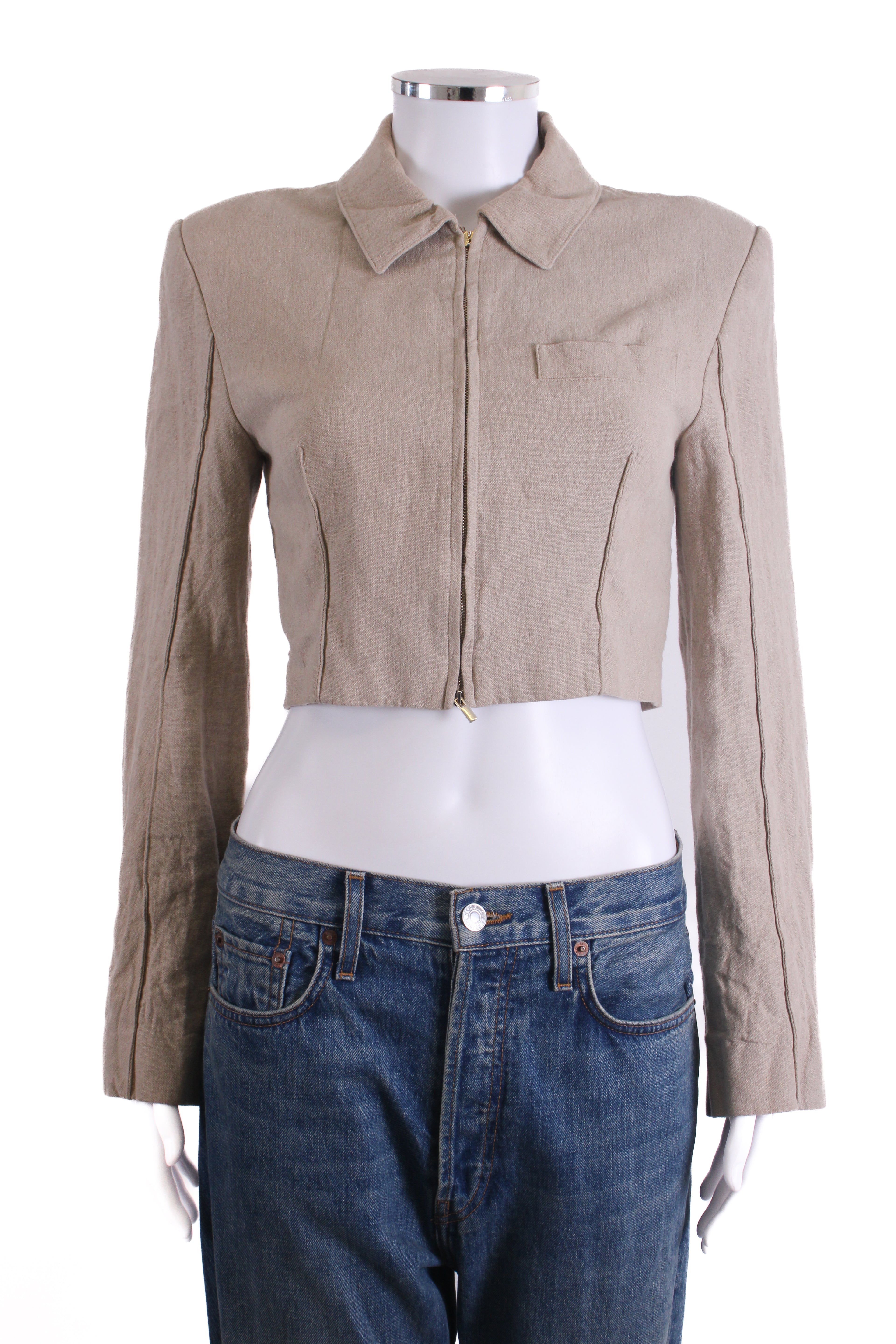 Jacquemus Cropped Blazer Beige 8