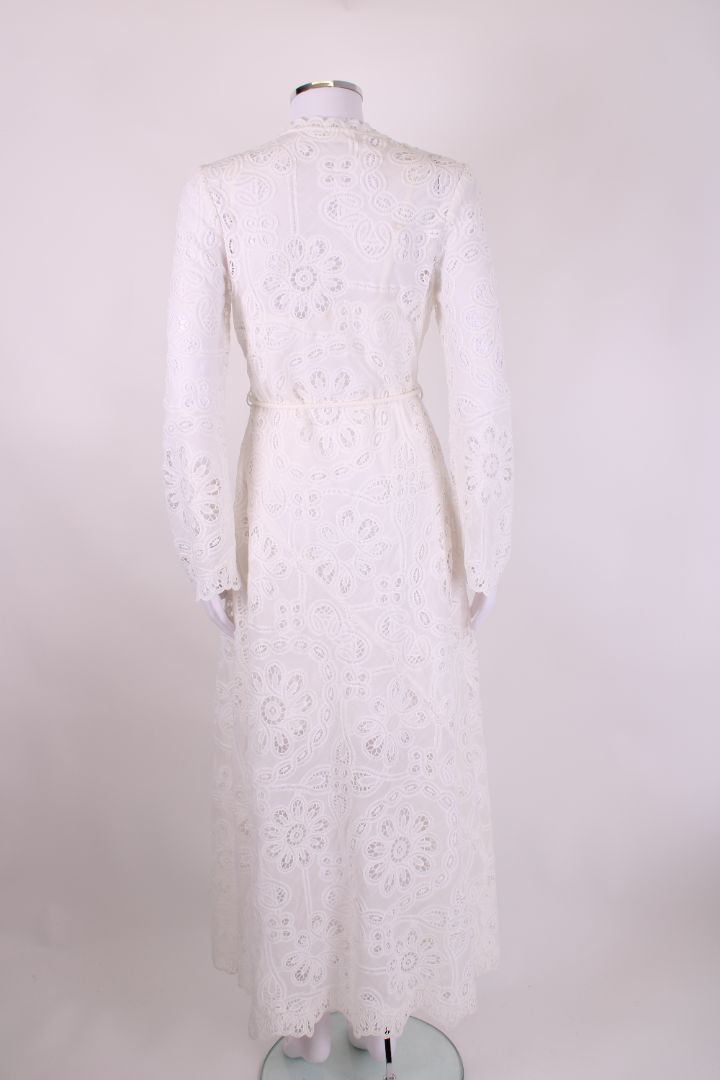 Zimmermann L/S Lace Rope Belt Dress White S