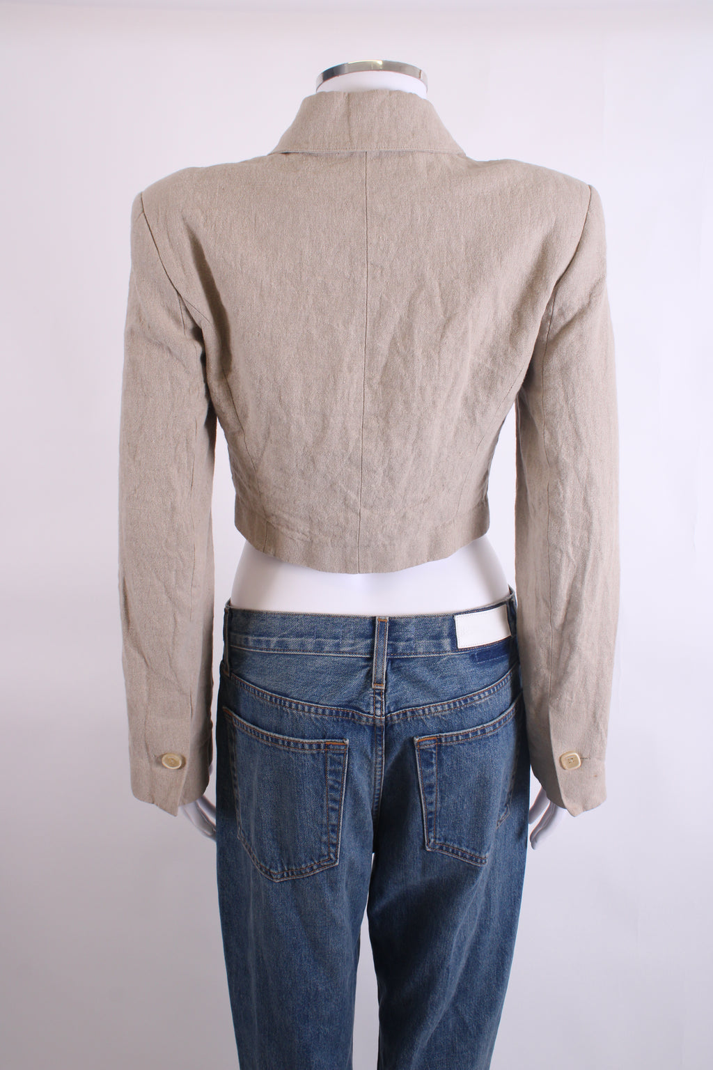 Jacquemus Cropped Blazer Beige 8