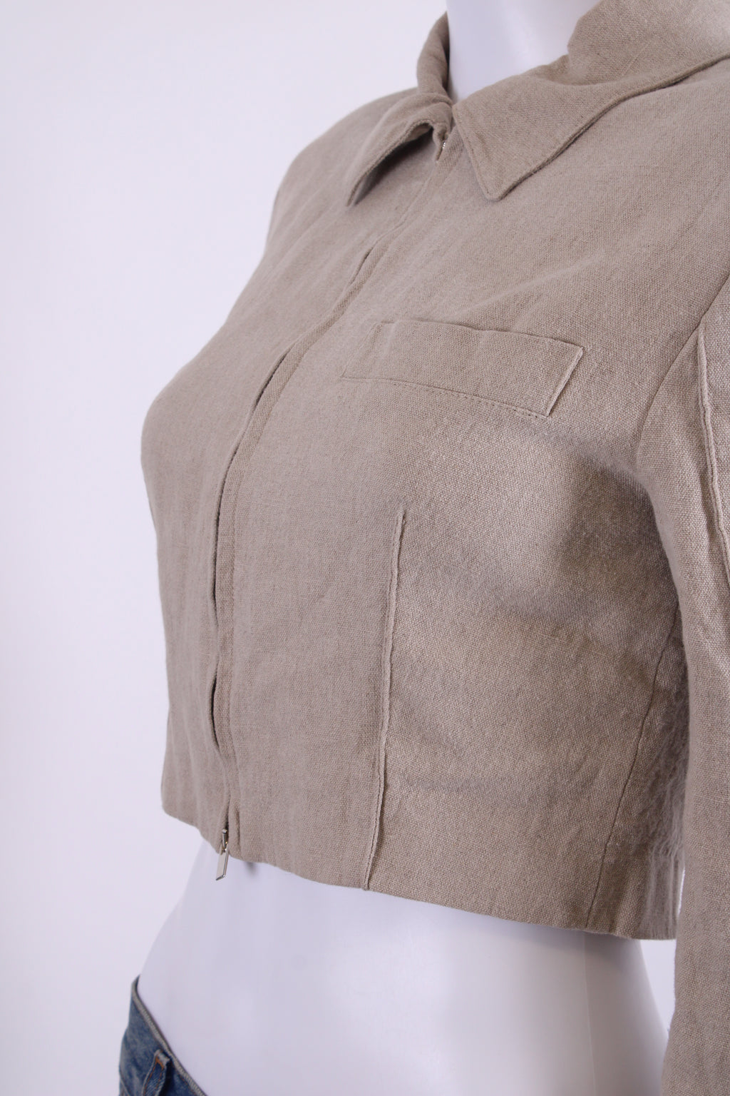 Jacquemus Cropped Blazer Beige 8