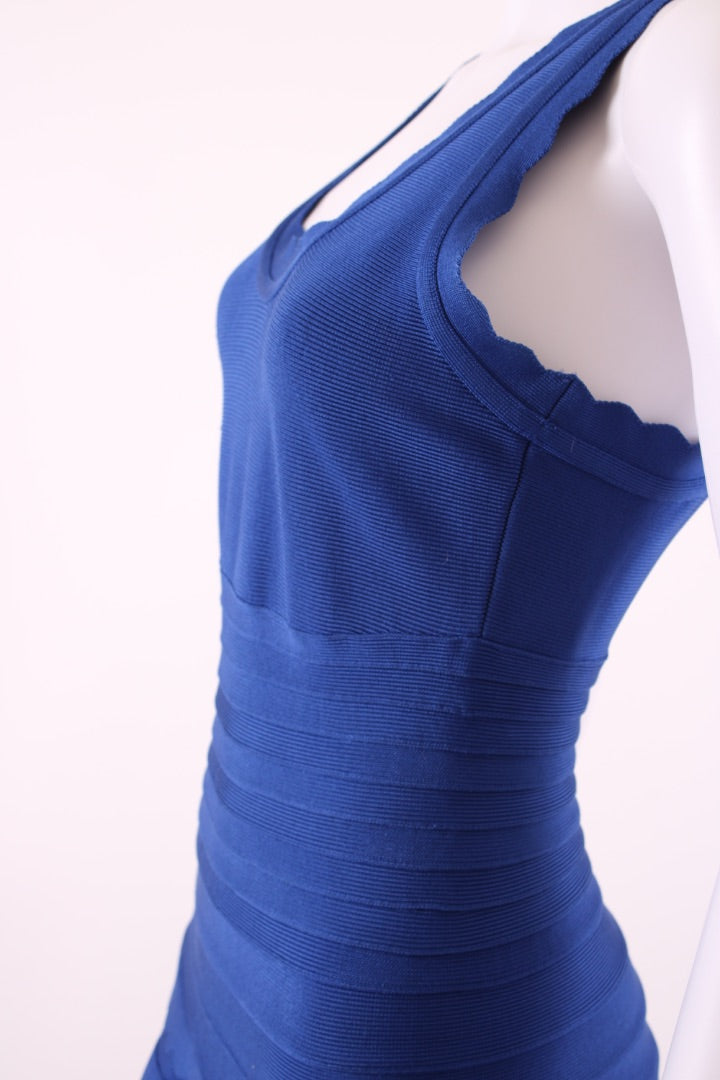 Herve Leger S/S Fit & Flare Bandage Dress Blue S