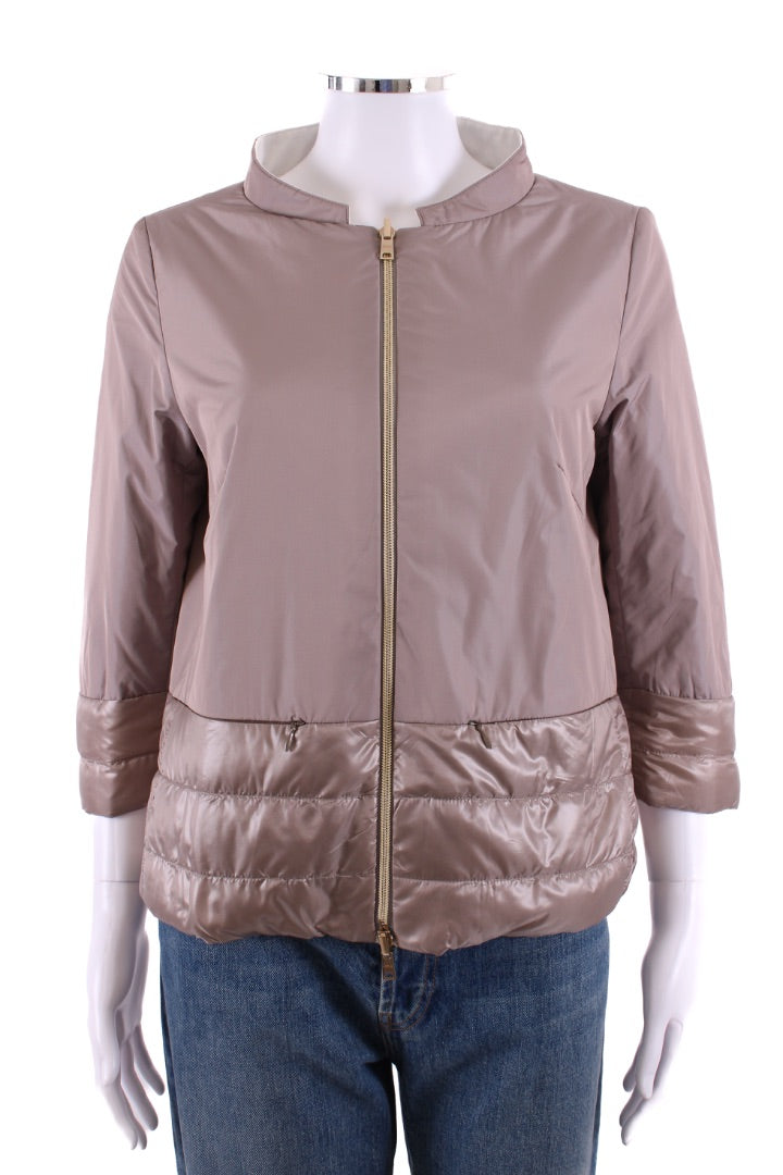 Herno Reversible Quilted Hem Jacket Taupe/ White 10