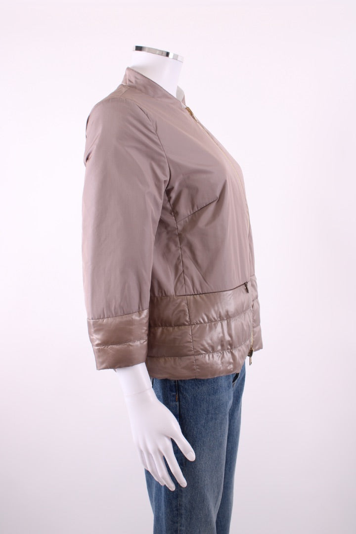 Herno Reversible Quilted Hem Jacket Taupe/ White 10