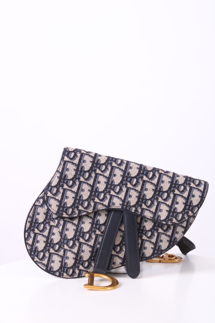 Dior Monogram Saddle Waist Bag Beige/ Navy