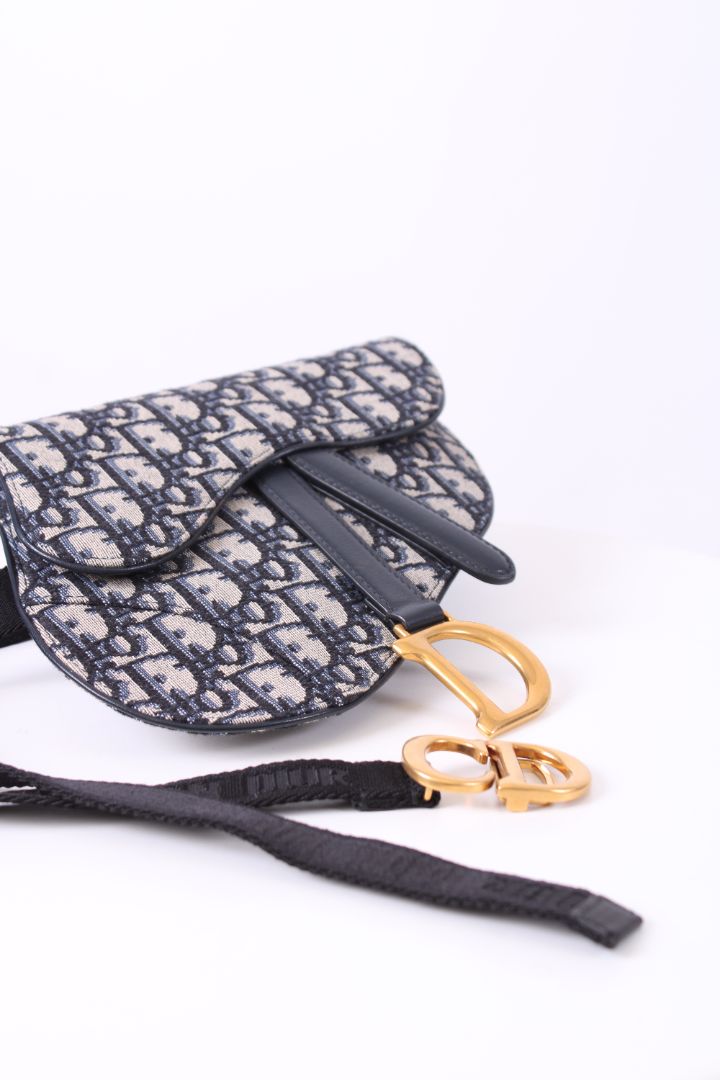 Dior Monogram Saddle Waist Bag Beige/ Navy