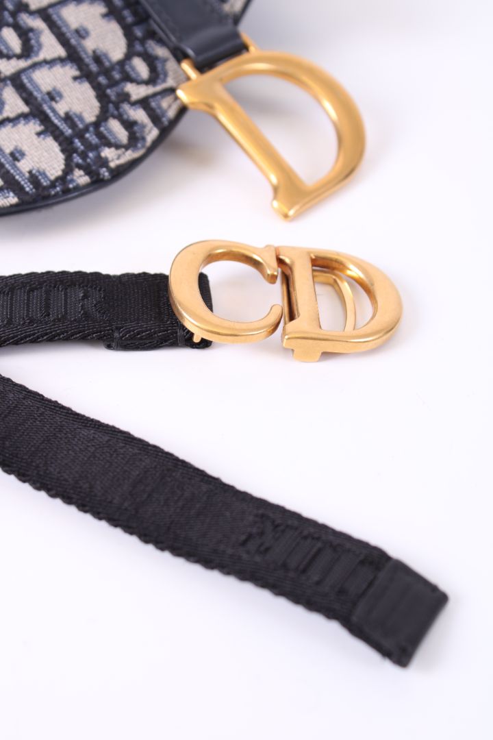 Dior Monogram Saddle Waist Bag Beige/ Navy
