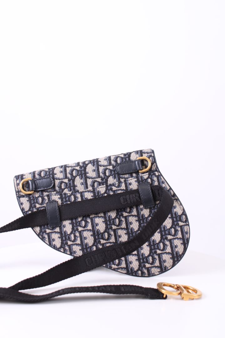 Dior Monogram Saddle Waist Bag Beige/ Navy