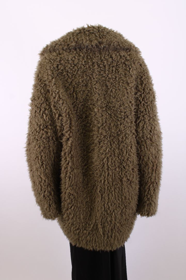 Kenzo Faux Fur Coat Khaki M