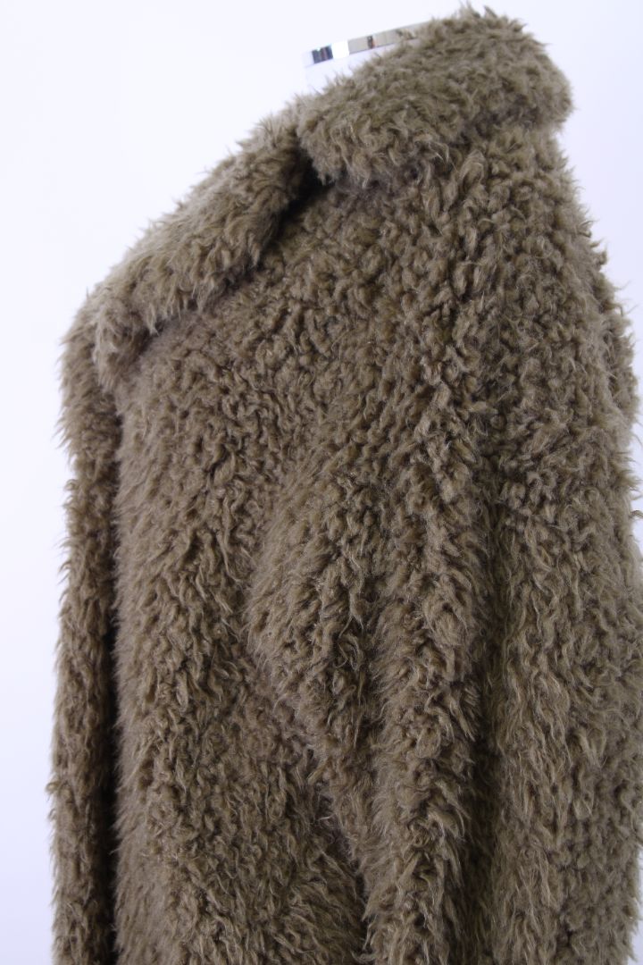 Kenzo Faux Fur Coat Khaki M