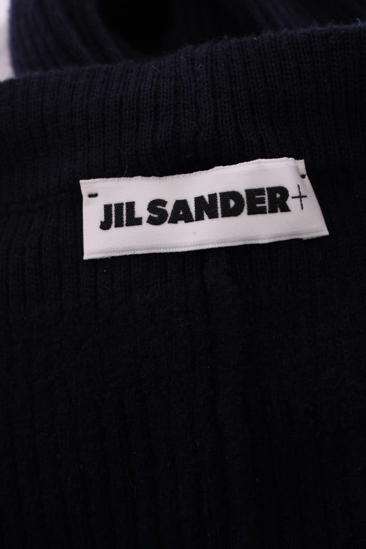 Jil Sander Rib Knit Zip Ankle Leggings Navy XS