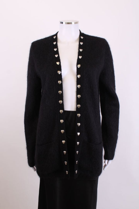 Saint Laurent Heart Trim Cardigan Black XS