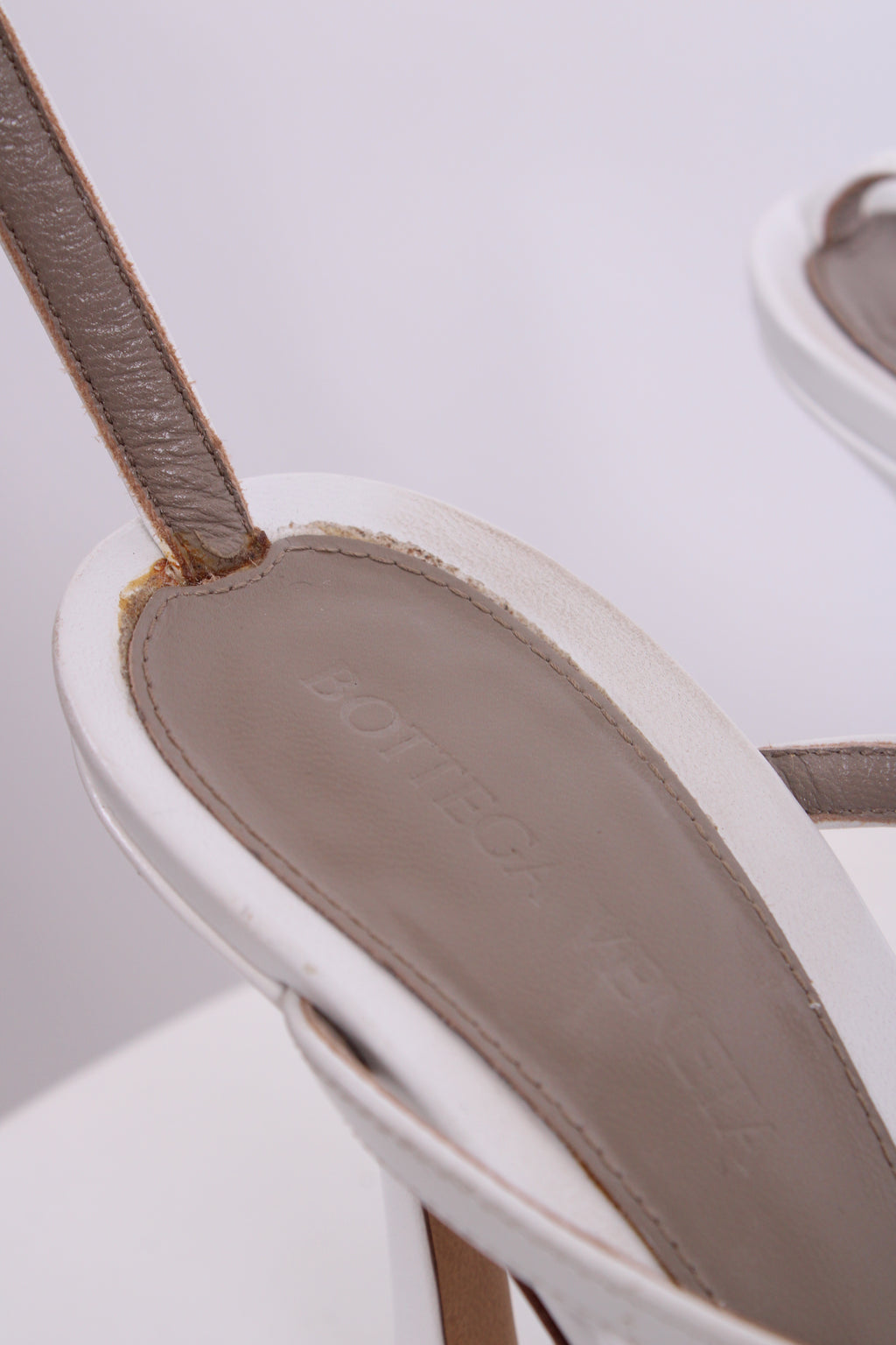 Bottega Veneta Strappy Square Toe Heels White 37