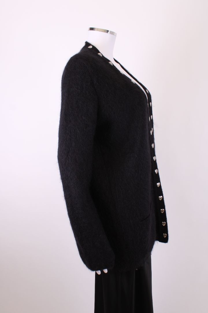 Saint Laurent Heart Trim Cardigan Black XS