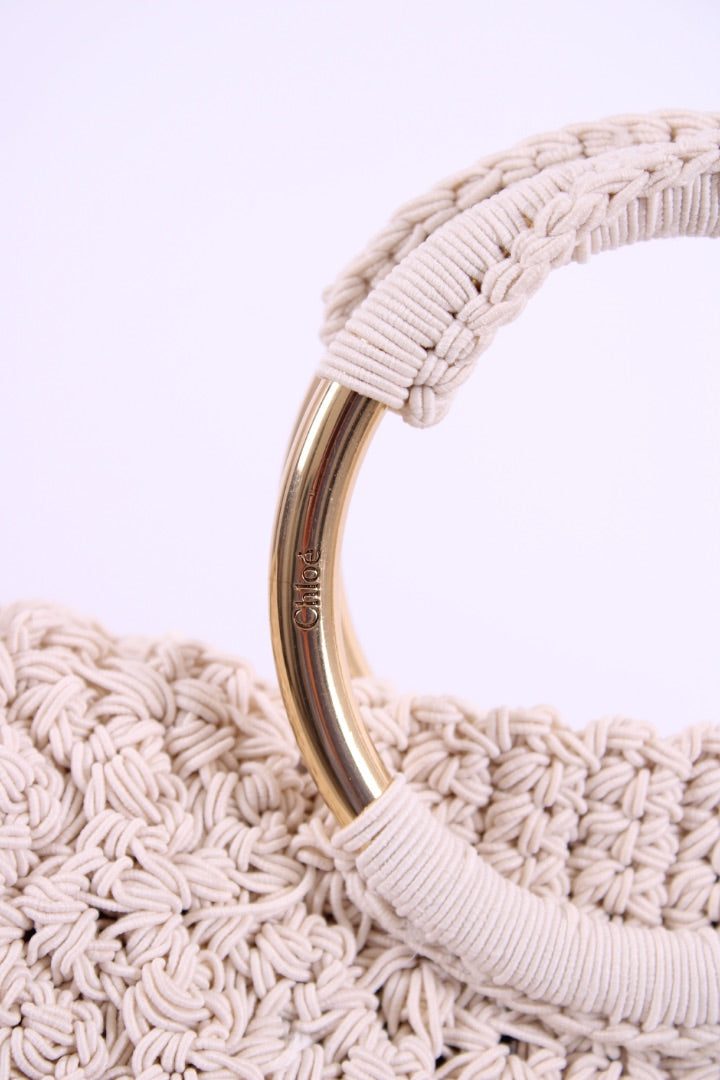 Chloe Paravent Crochet Bag Cream