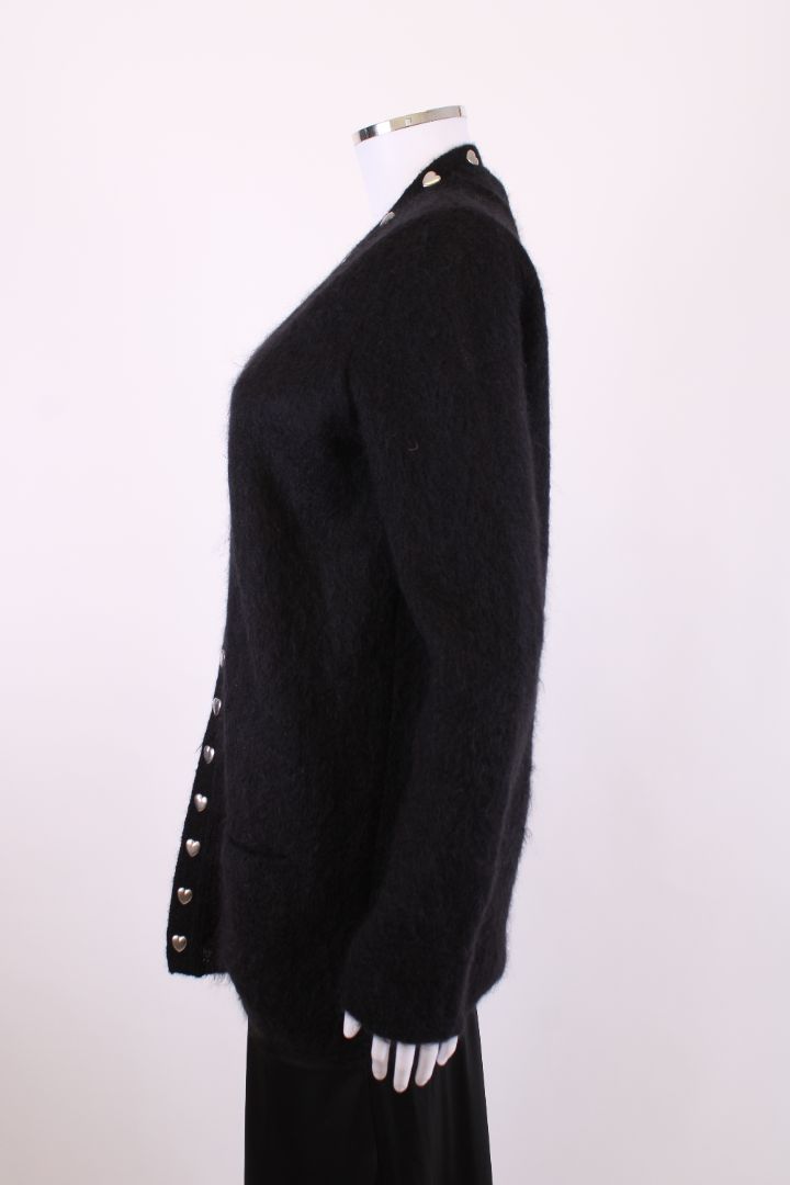 Saint Laurent Heart Trim Cardigan Black XS