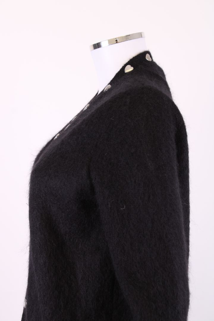 Saint Laurent Heart Trim Cardigan Black XS