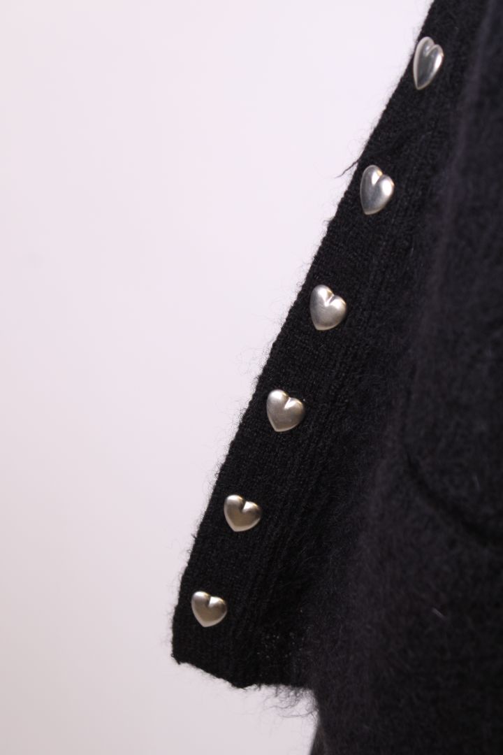 Saint Laurent Heart Trim Cardigan Black XS