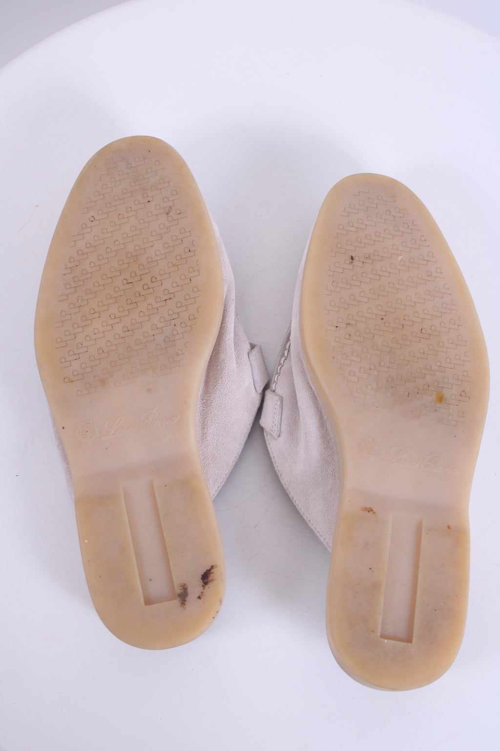 Loro Piana Babouche Charms Suede Mules Beige 37