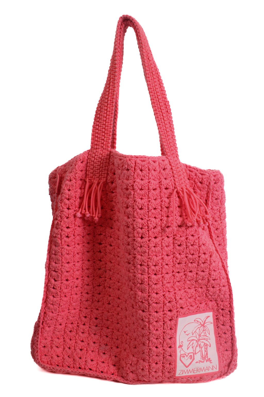 Zimmermann Crochet Tote Bag Coral